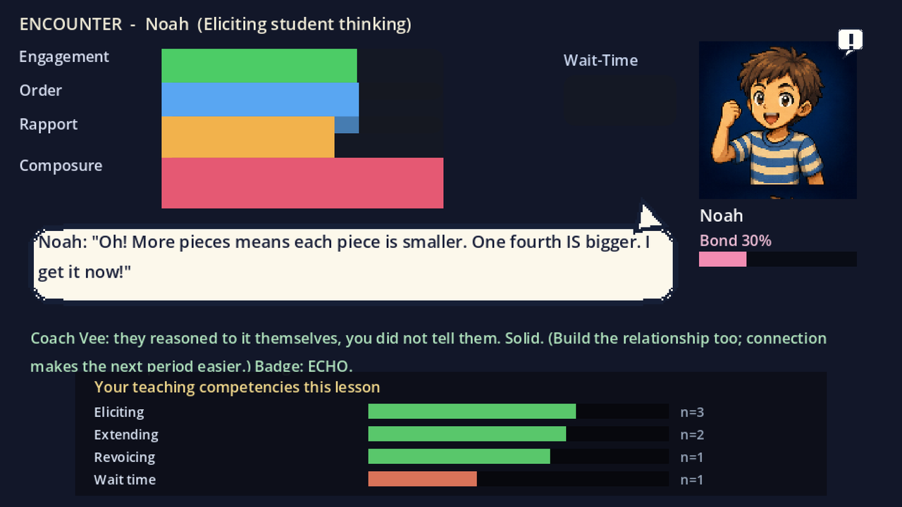 Chalk and Chance competency readout after classroom practice.